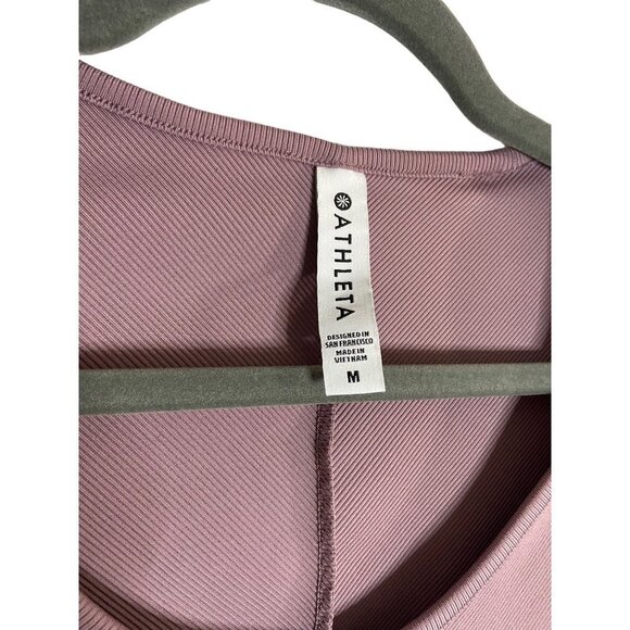 Athleta Bayview Ribbed Mauve Tee-sz Medium - Picture 4 of 7